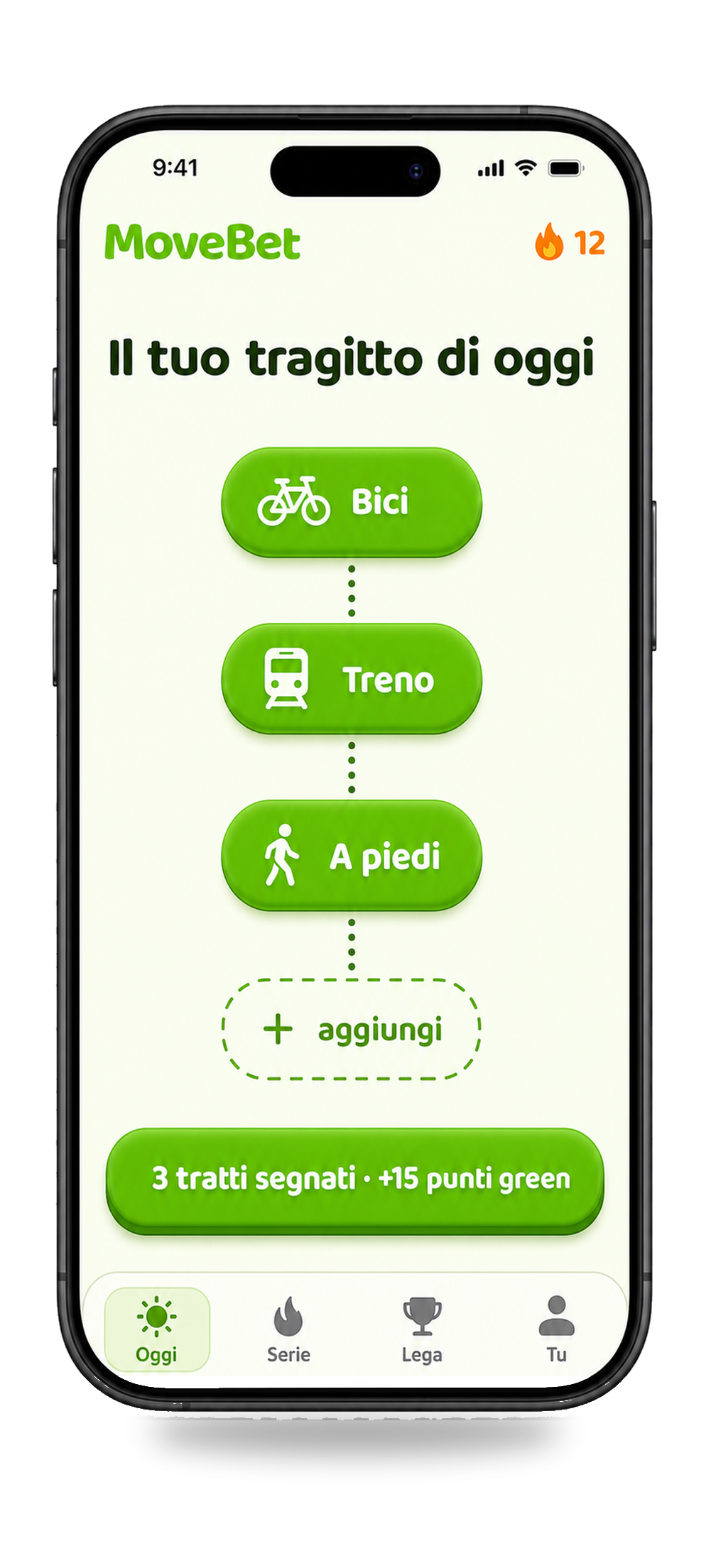 Schermata app MoveBet